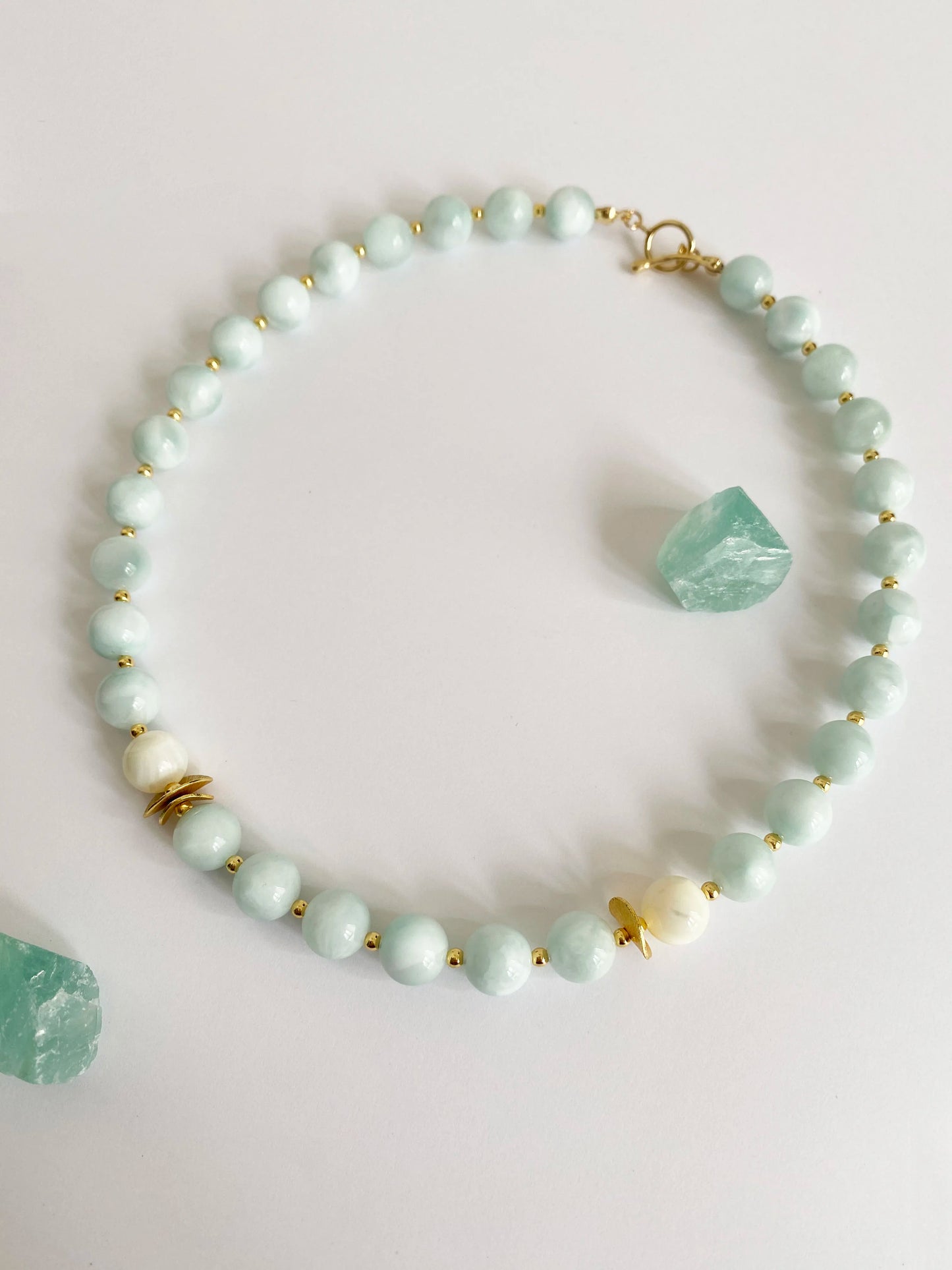 Aquamarine & Shell Necklace – A Week on the River | HOTSHELLOW Stone Bookstore