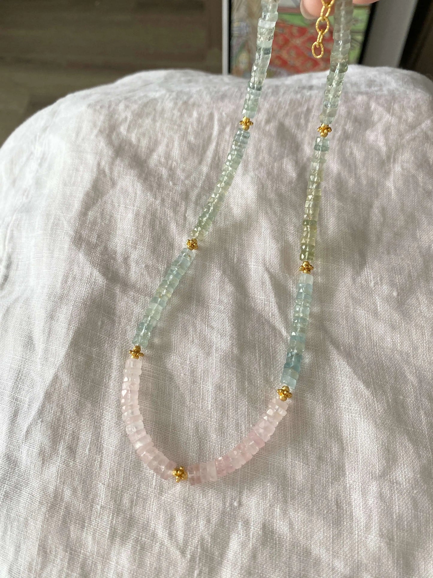 Morganite Necklace_Blooming Overthe Sea HOTSHELLOW Stone Book store-P4