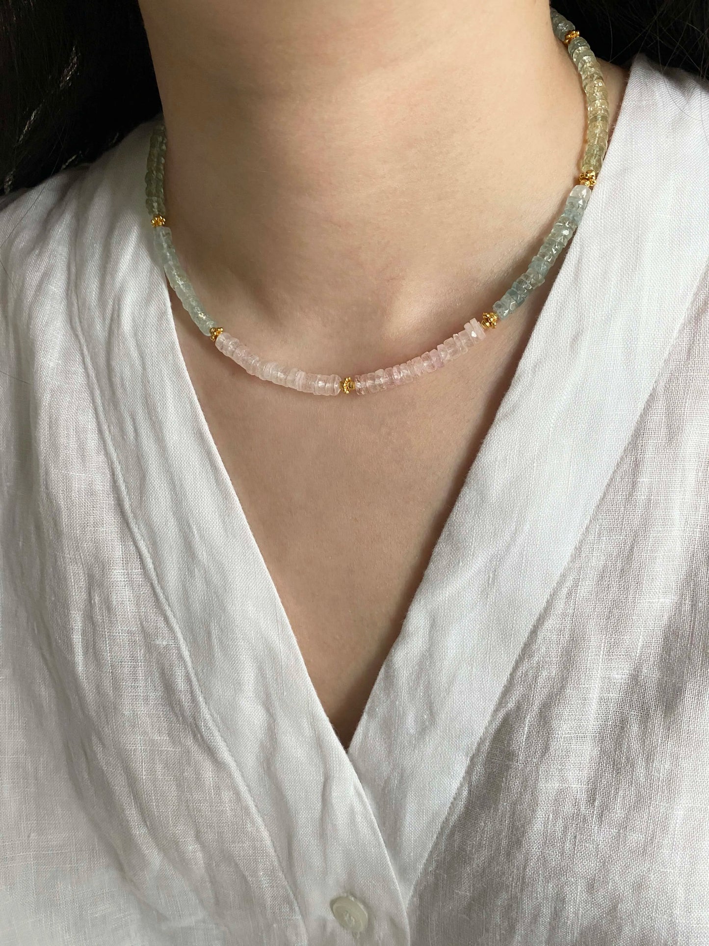 Morganite Necklace_Blooming Over the Sea HOTSHELLOW Stone Book store-P6