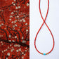 Blazing Ember Southern Red Agate Bracelet/ Necklace with Turquoise Charm