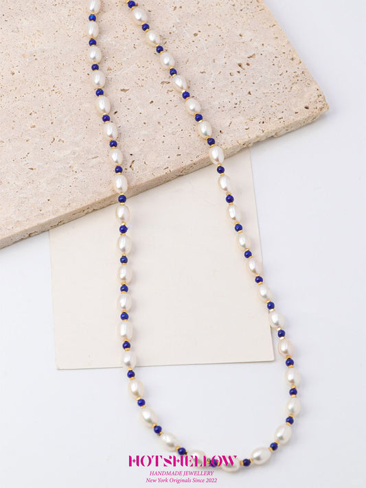 Lapis Lazuli Pearl Ocean Necklace