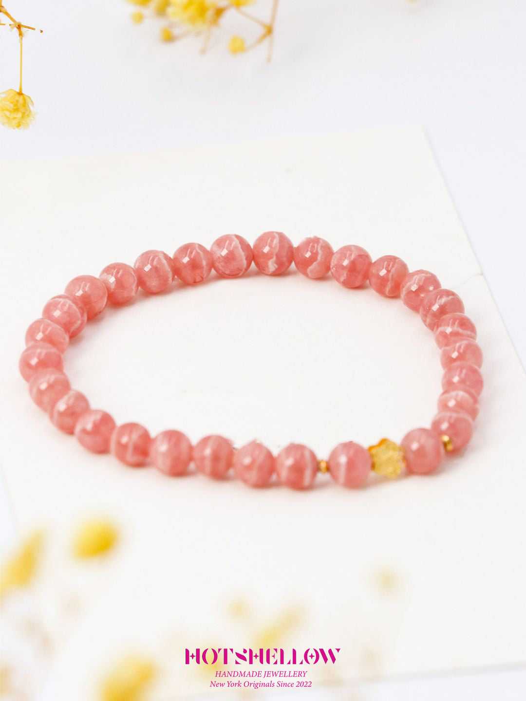 Pink Rhodochrosite Blossom Bracelet