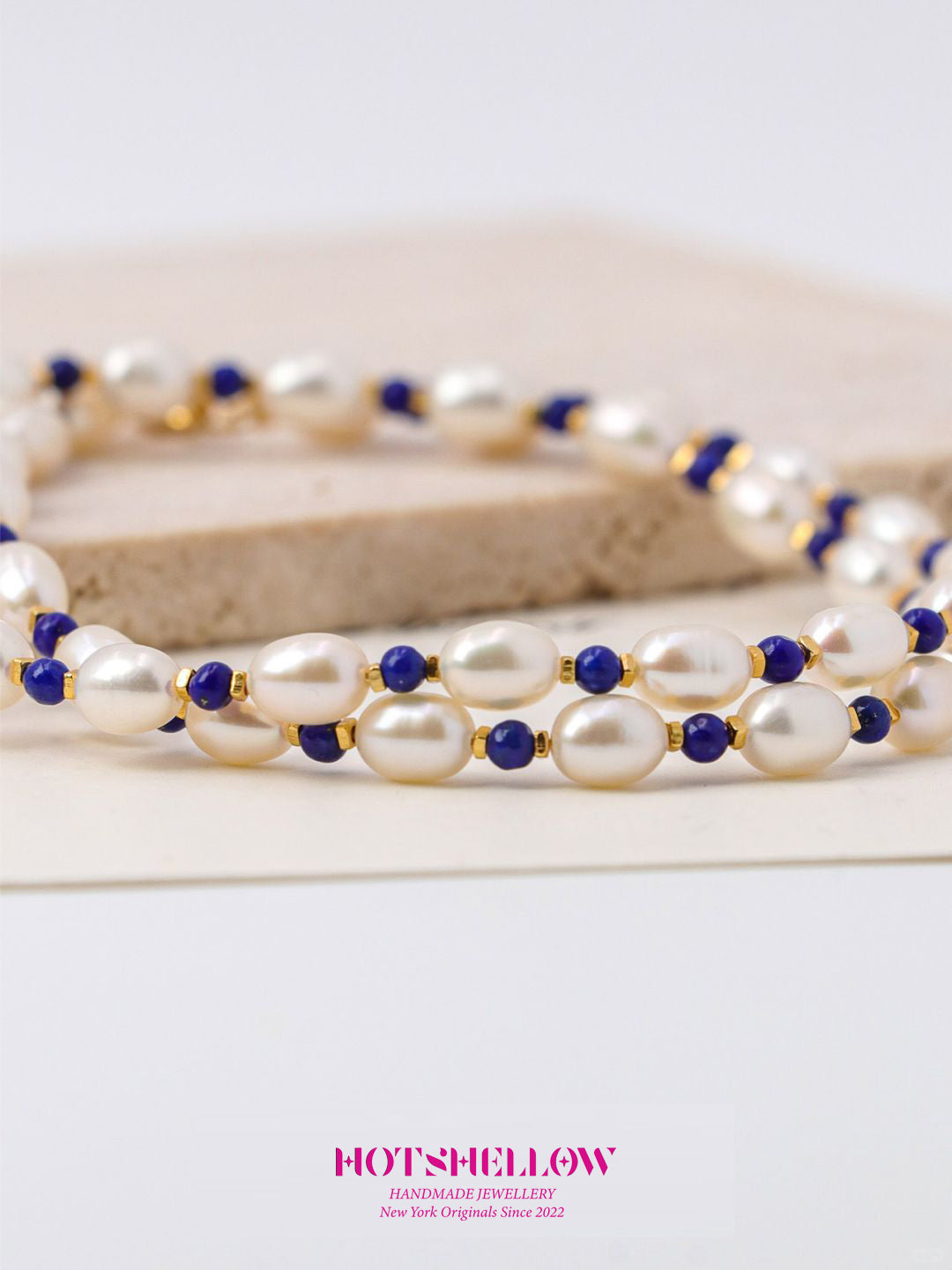 Lapis Lazuli Pearl Ocean Necklace