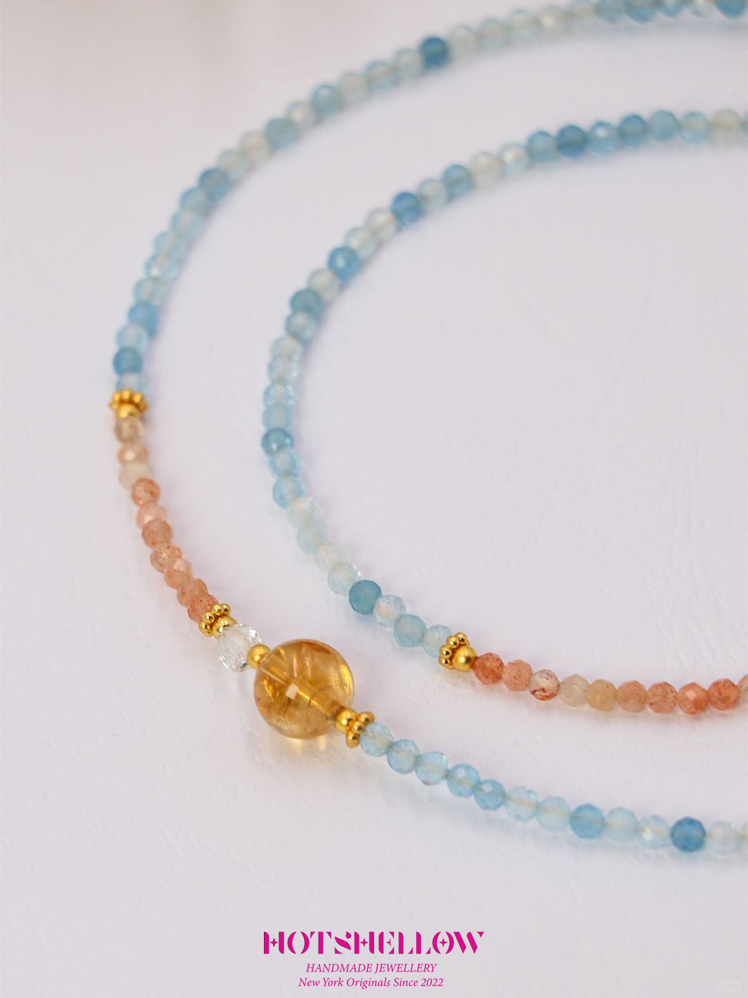 Aquamarine Sunrise Glow Necklace