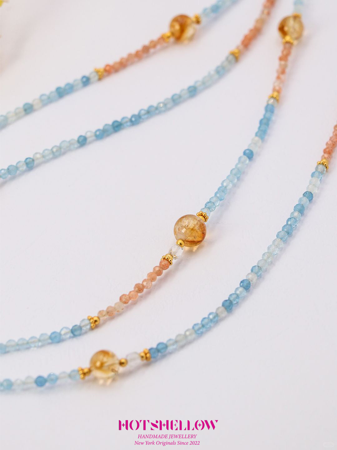 Aquamarine Sunrise Glow Necklace