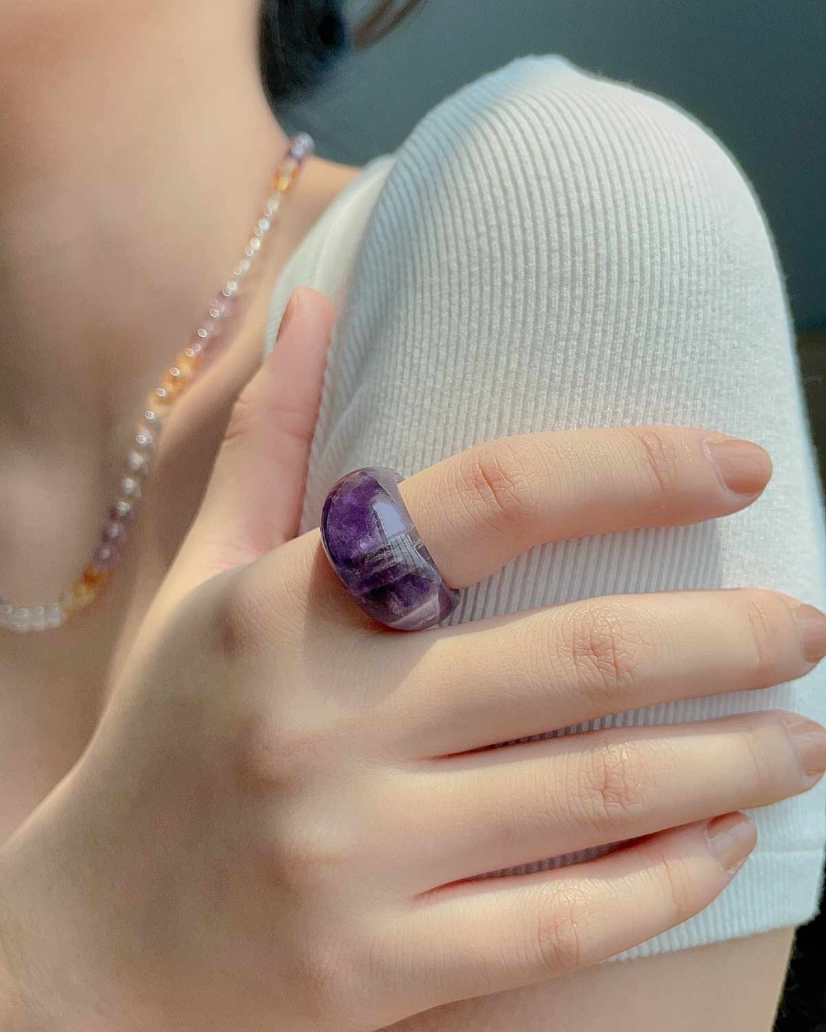 Amethyst Dome Ring