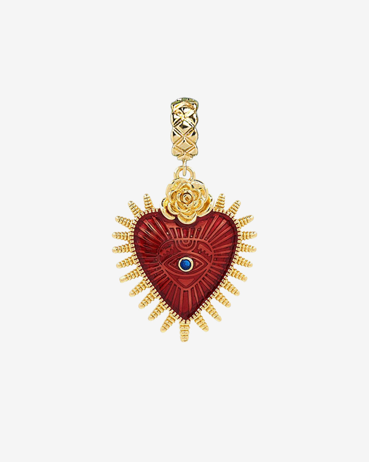 Rose Heart with Evil Eye Versatile Charm