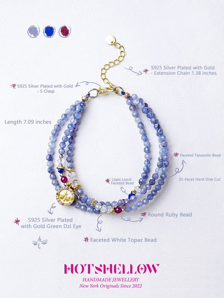 Celestial Flight Tanzanite Wrap Bracelet