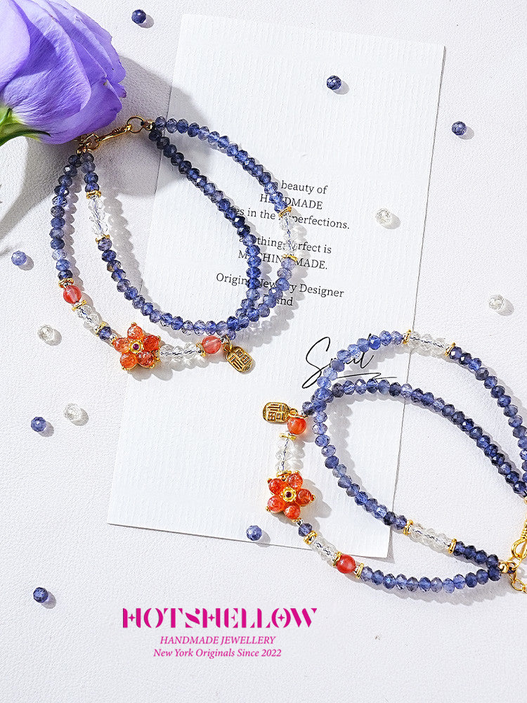 Cordierite_and_South_Red_Agate_Faceted_Bracelet-HOTSHELLOW-P3