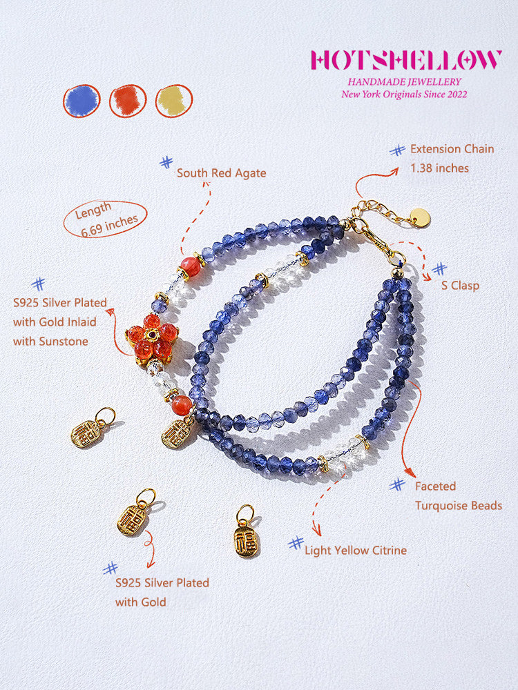 Cordierite_and_South_Red_Agate_Faceted_Bracelet-HOTSHELLOW-P6