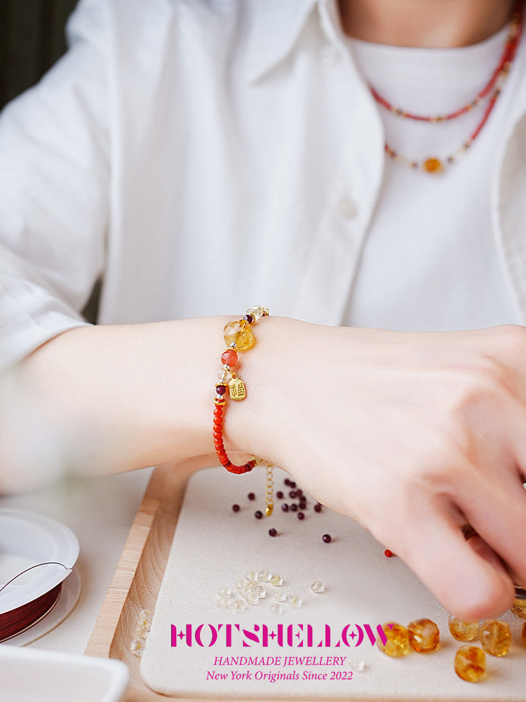 Crimson Serenity Southern Red Agate Bracelet-HOTSHELLOW-p2