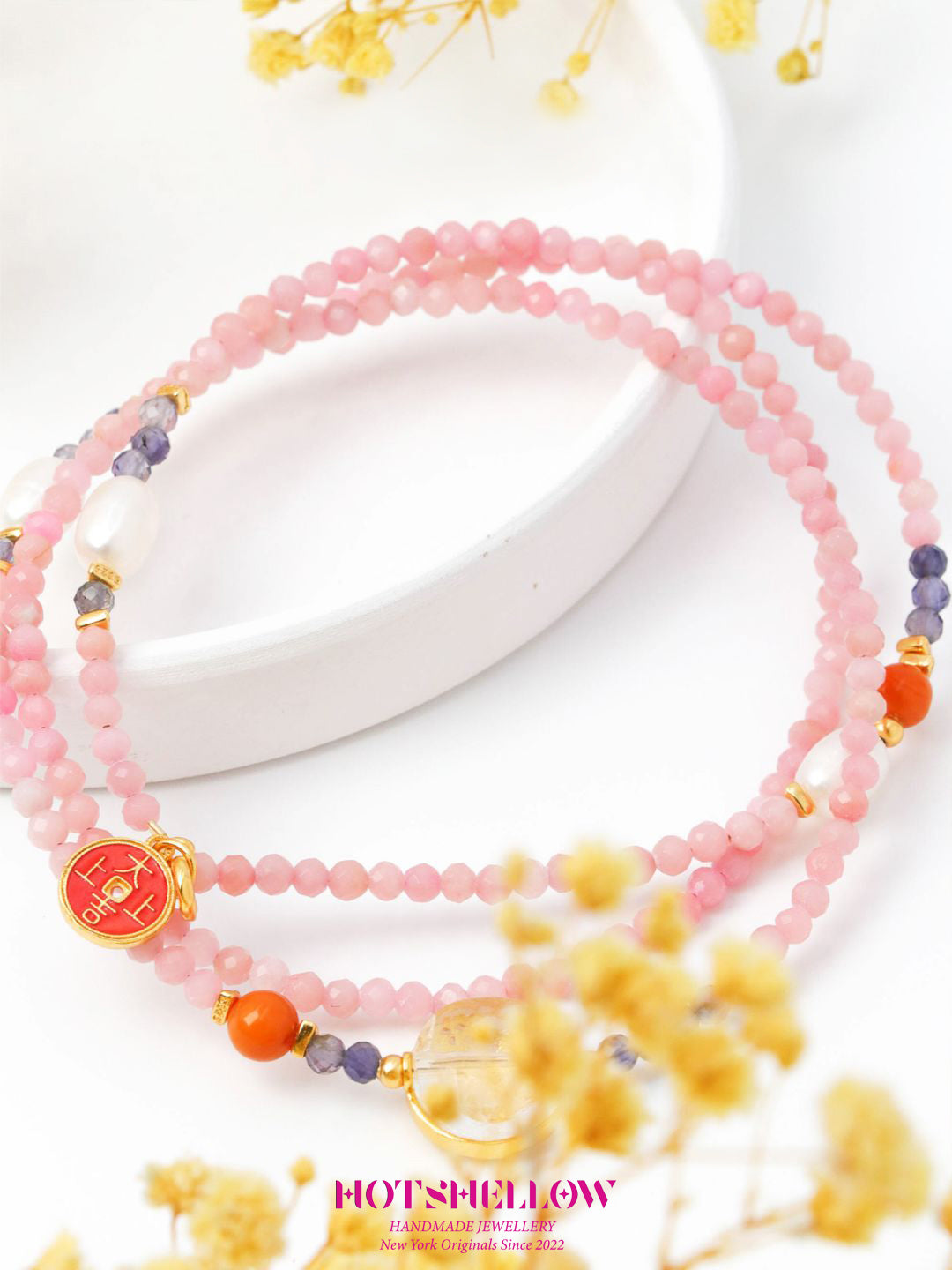 Cupid’s Charm Pink Opal Necklace