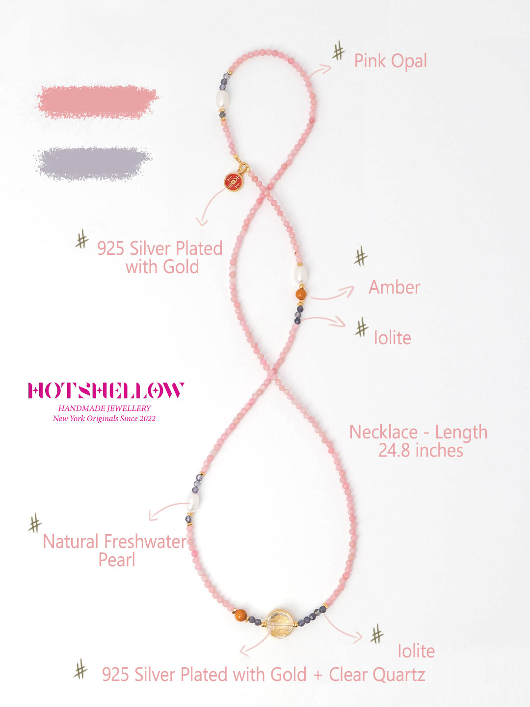 Cupid’s Charm Pink Opal Necklace