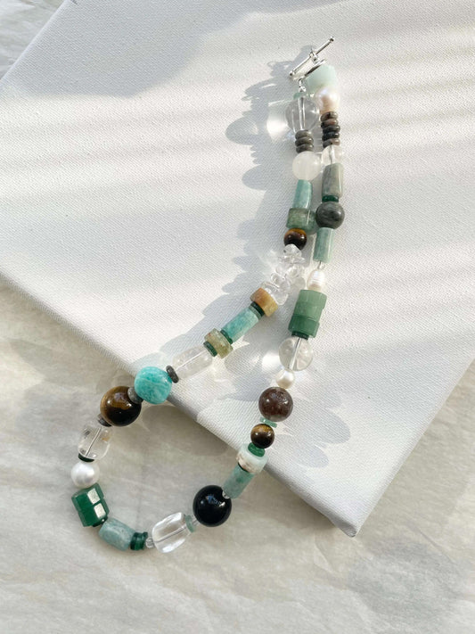 Deconstructed Natural Stone Necklace – Elemental Balance | HOTSHELLOW Stone Bookstore