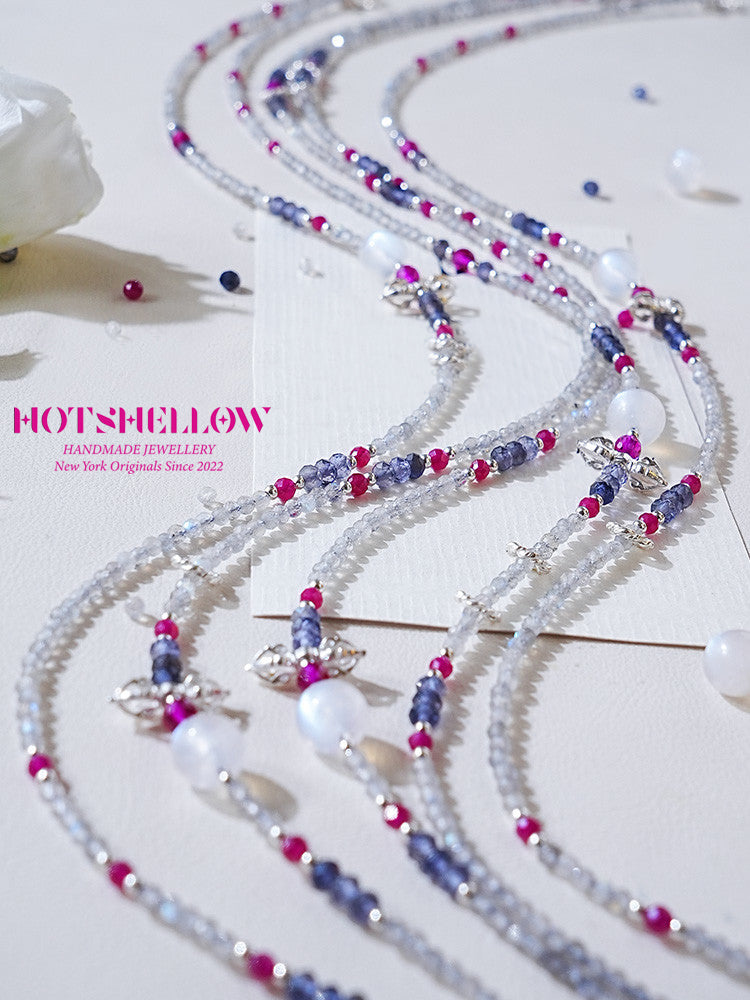 Dreamscapes Blue Moonstone_Ruby Multi-Layered Necklace Bracelet-HOTSHELLOW-P3