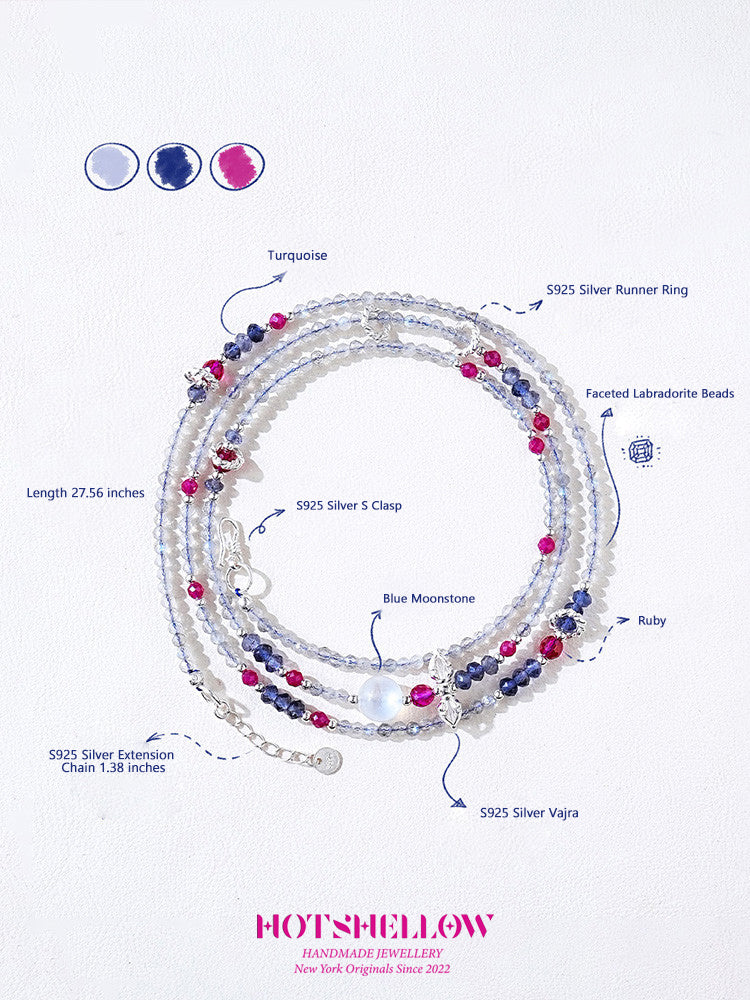 Dreamscapes Blue Moonstone_Ruby Multi-Layered Necklace Bracelet-HOTSHELLOW-P4