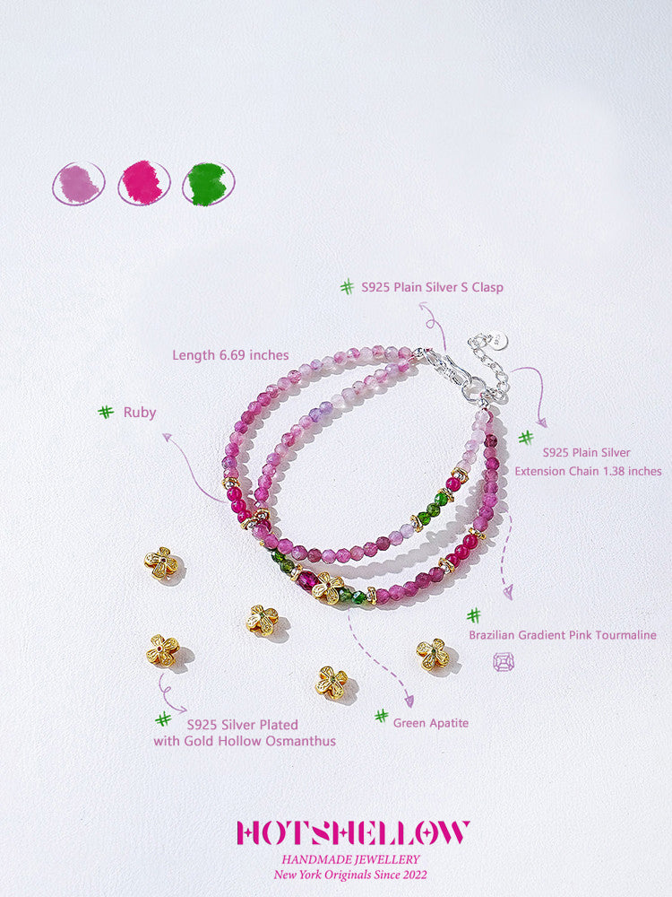 Dreamy Pink Tourmaline Bracelet-HOTSHELLOW-P3