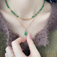 Emerald Glow: Green Agate Beaded Necklace