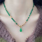 Emerald Glow: Green Agate Beaded Necklace