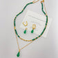 Emerald Glow: Green Agate Beaded Necklace