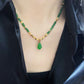 Emerald Glow: Green Agate Beaded Necklace