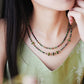 Emerald Harmony Czech Bead Double-Layer Necklace