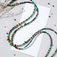 Emerald Harmony Czech Bead Double-Layer Necklace