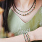 Emerald Harmony Czech Bead Double-Layer Necklace