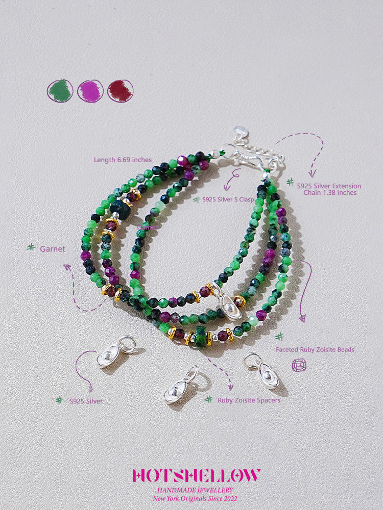 Emerald Dream Ruby Multi-Layered Bracelet-HOTSHELLOW-P5