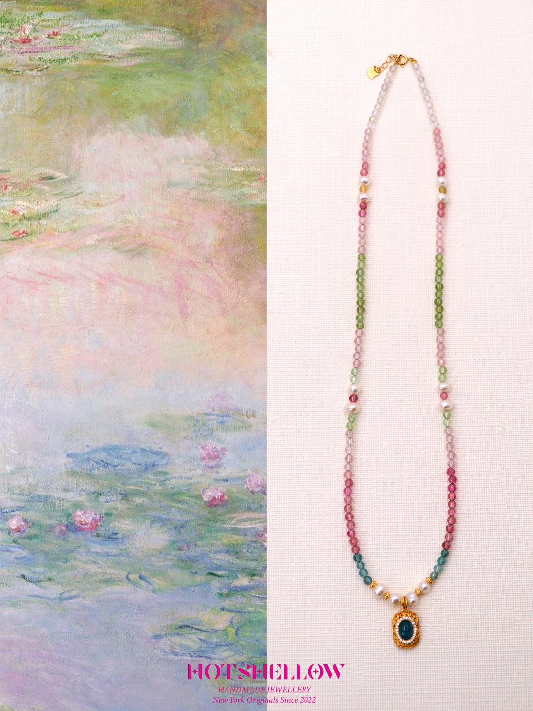 Enchanted Water Lilies Tourmaline Necklace