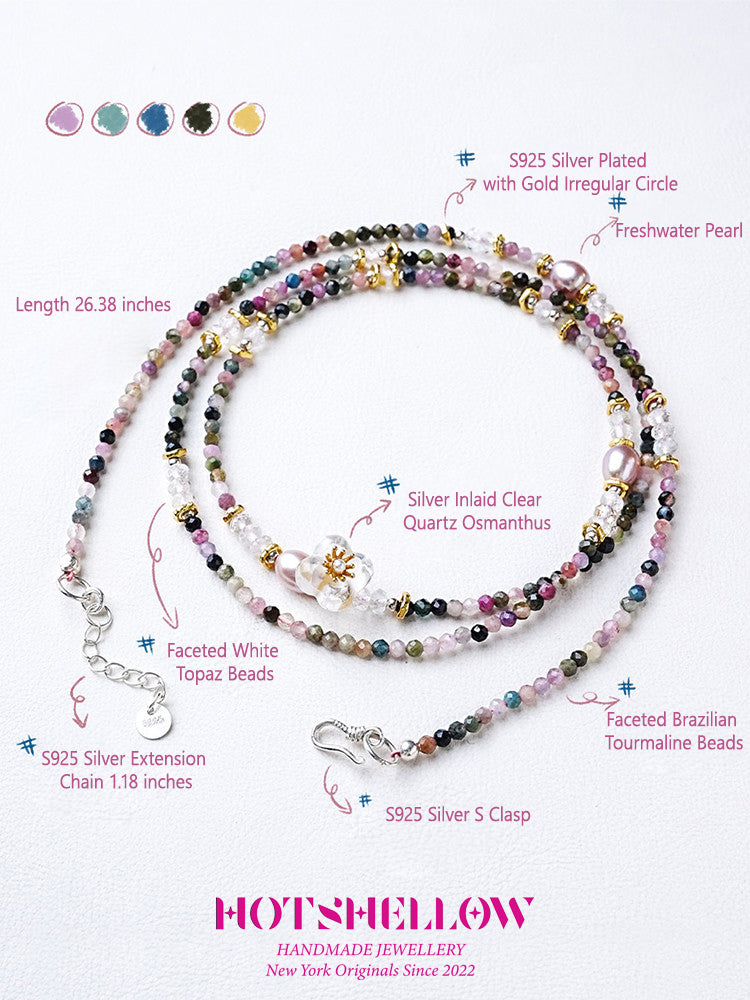 Eternal Petals Tourmaline Beaded Necklace