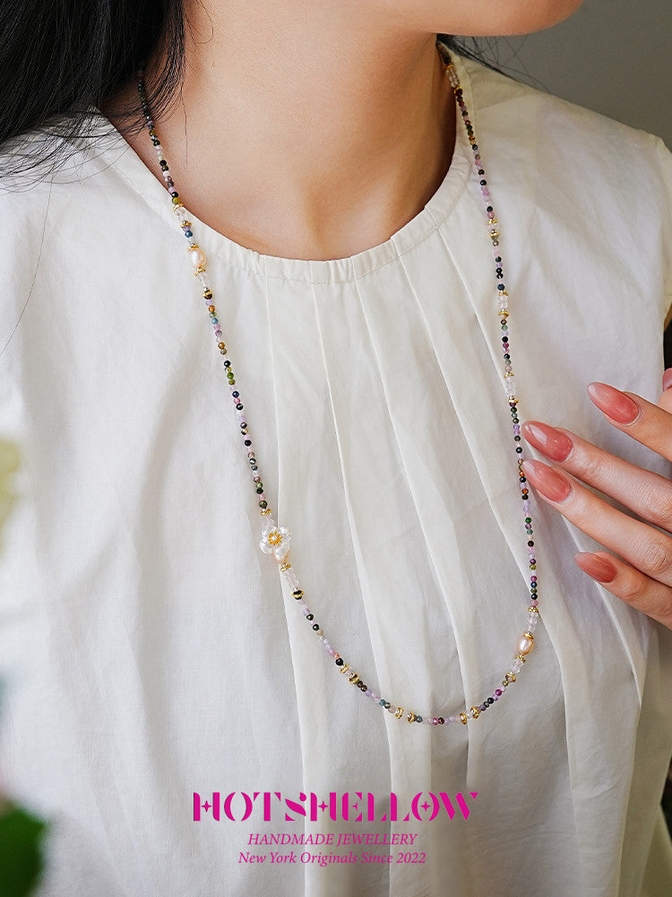 Eternal Petals Tourmaline Beaded Necklace