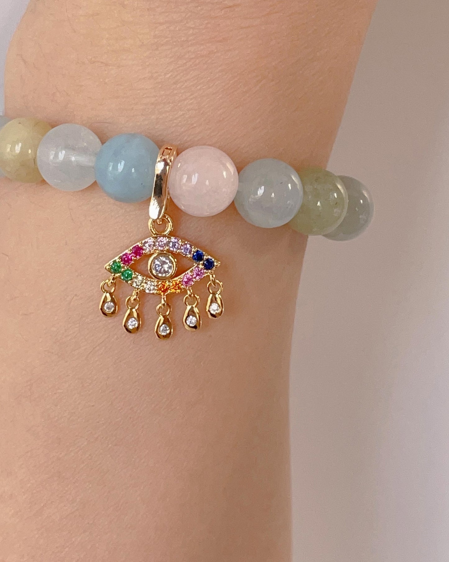 Hollow Rainbow Evil Eye Versatile Charm