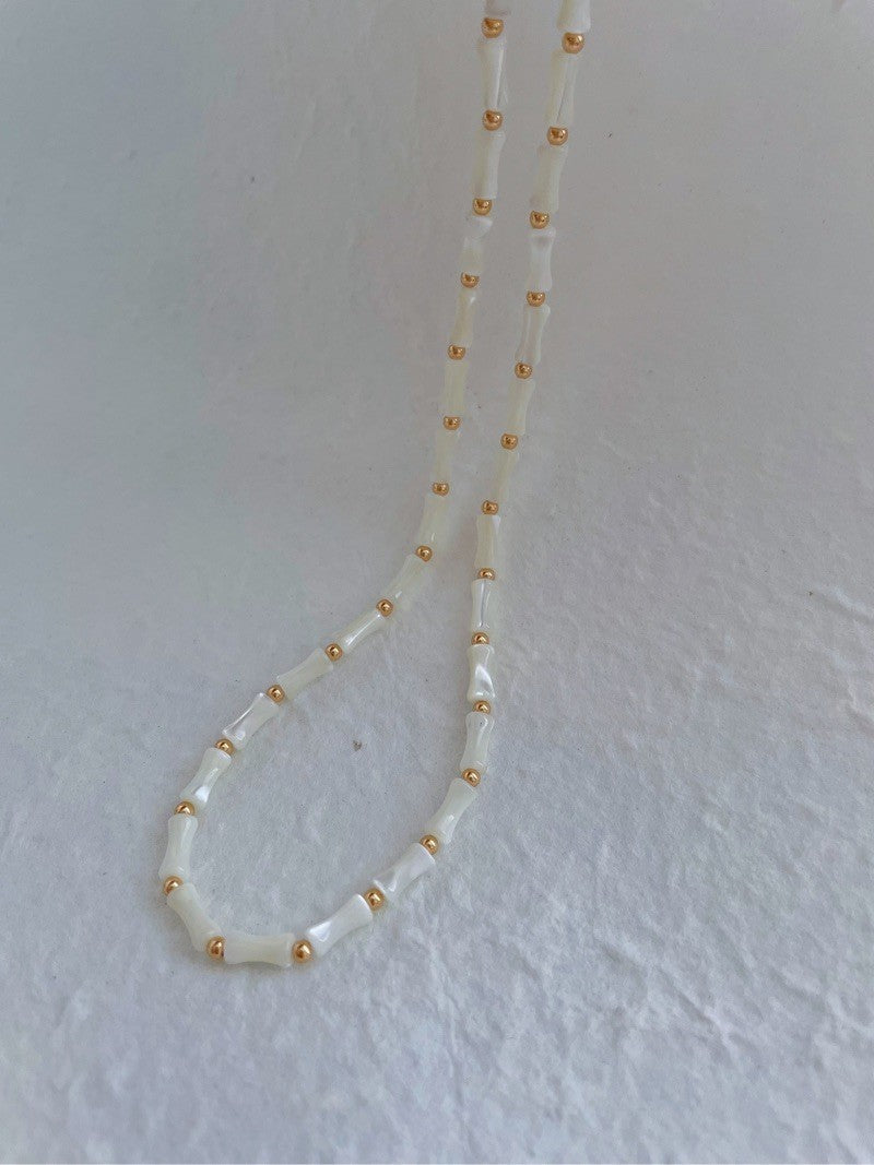 Mother-of-Pearl Beaded Necklace Set