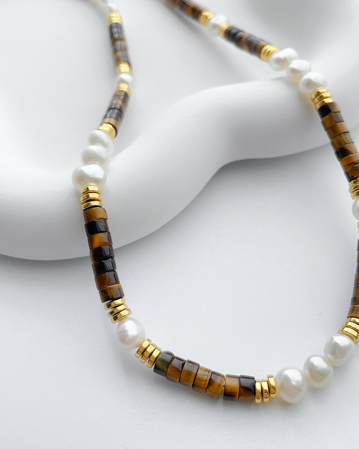 Vitality Tiger's Eye & Baroque Pearl Necklace
