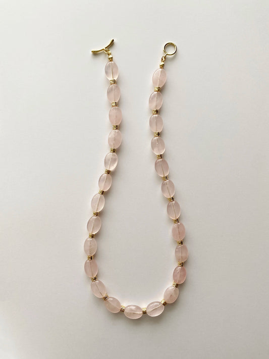 Pink Natural Stone Necklace – Vintage Blush Edition | HOTSHELLOW Stone Bookstore