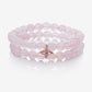 Pink Star on Rose Quartz Layered Bracelet