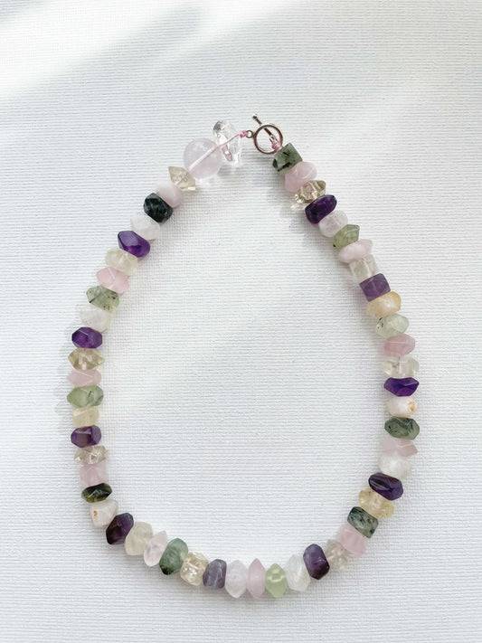 Rainbow Energy Gemstone Necklace – A Summer Spectrum | HOTSHELLOW Stone Bookstore