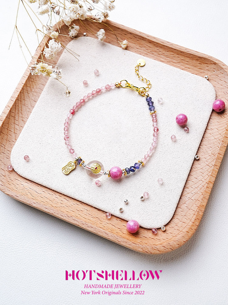 Eternal Love Strawberry Quartz Bracelet