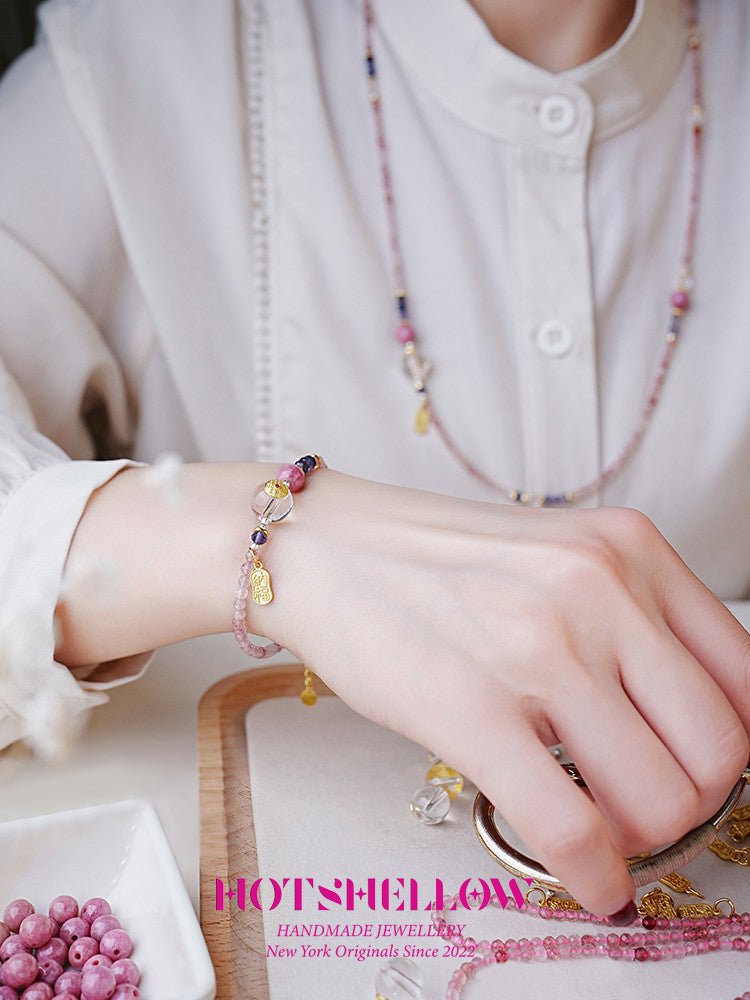 Eternal Love Strawberry Quartz Bracelet