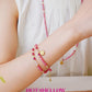 Ruby Blossom Radiance Double-Layer Bracelet