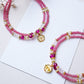 Ruby Blossom Radiance Double-Layer Bracelet