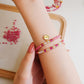 Ruby Blossom Radiance Double-Layer Bracelet