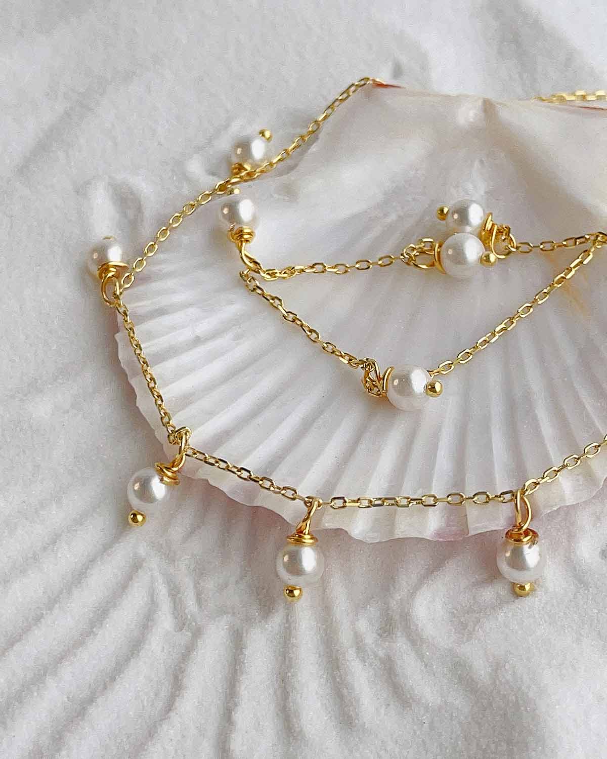 S925 Dainty Dangling Pearl Necklace