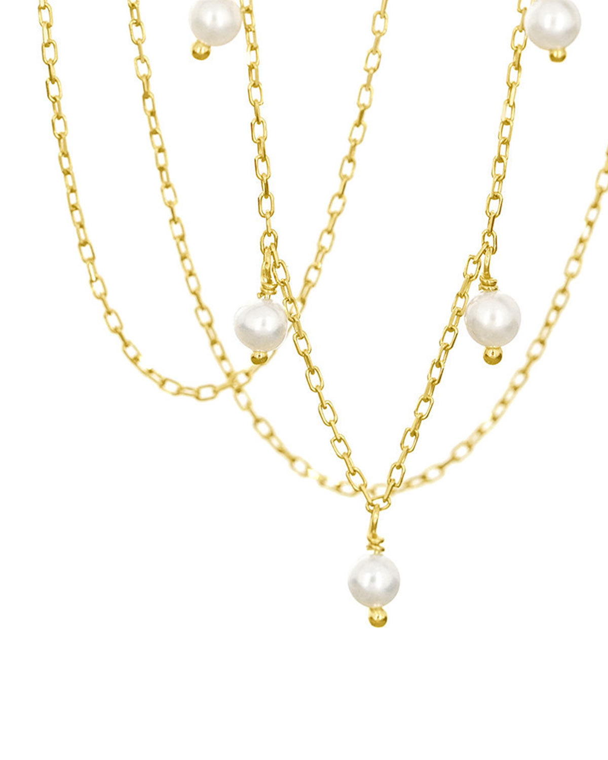 Collier de perles pendantes délicates S925 