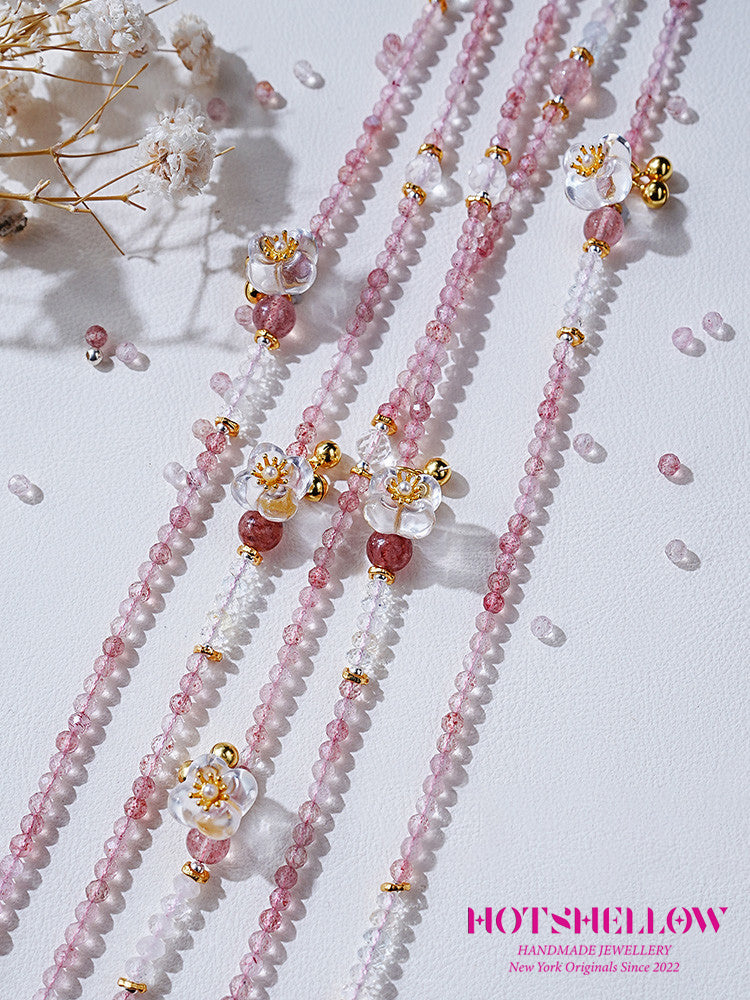 Strawberry Quartz Blossom Necklace-HOTSHELLOW-P3