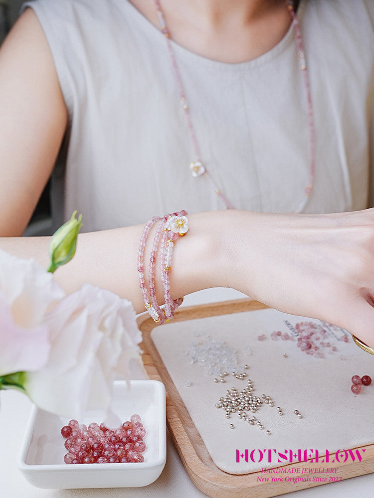 Strawberry Quartz Blossom Necklace-HOTSHELLOW-P6