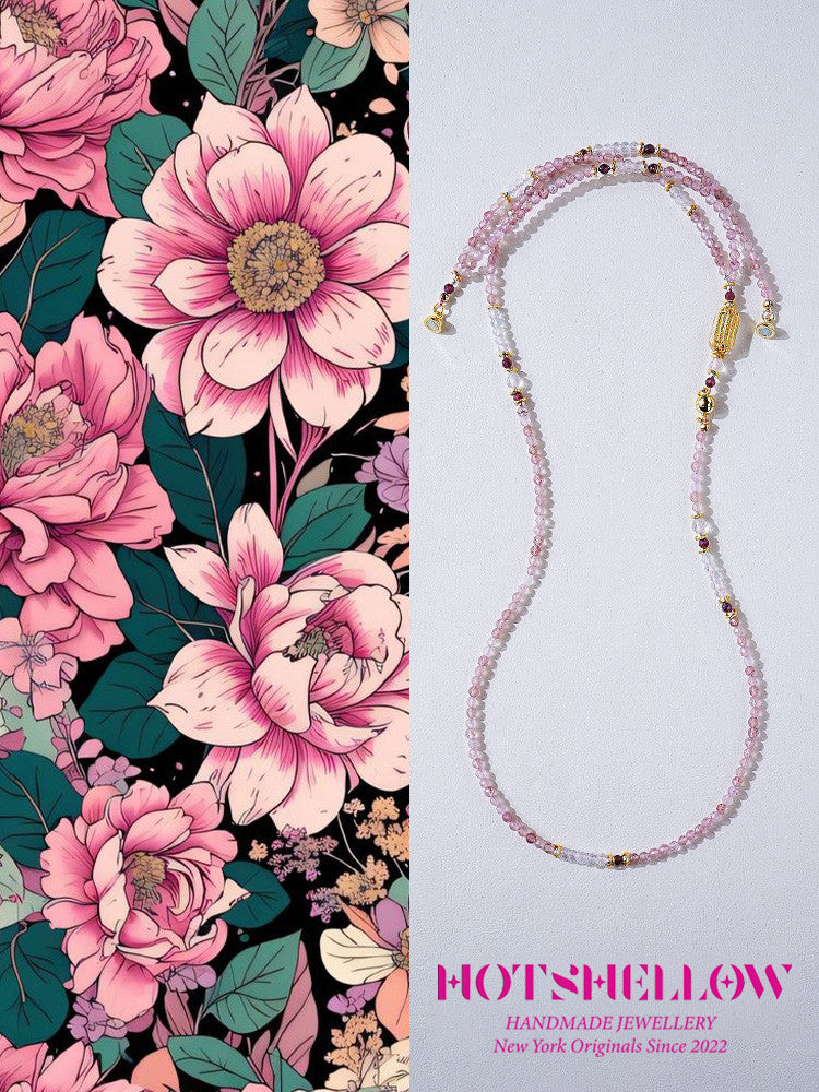 Strawberry_Quartz_Multi-Layer_Beaded_Necklace_with_Garnet_Accents-P1