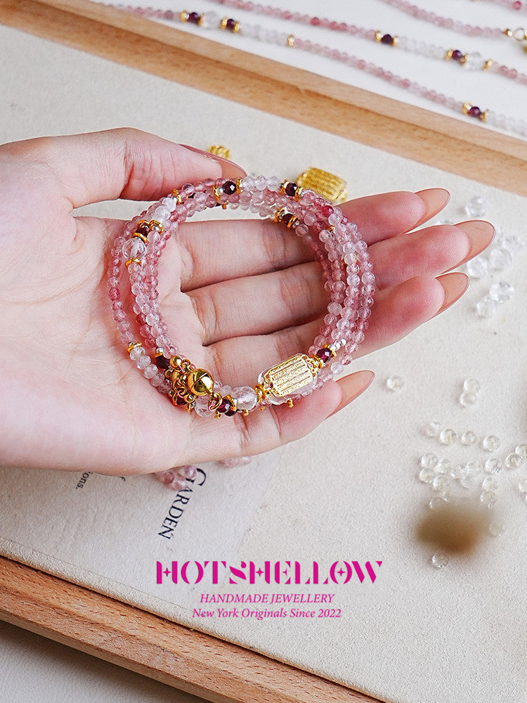 Strawberry_Quartz_Multi-Layer_Beaded_Necklace_with_Garnet_Accents-P5