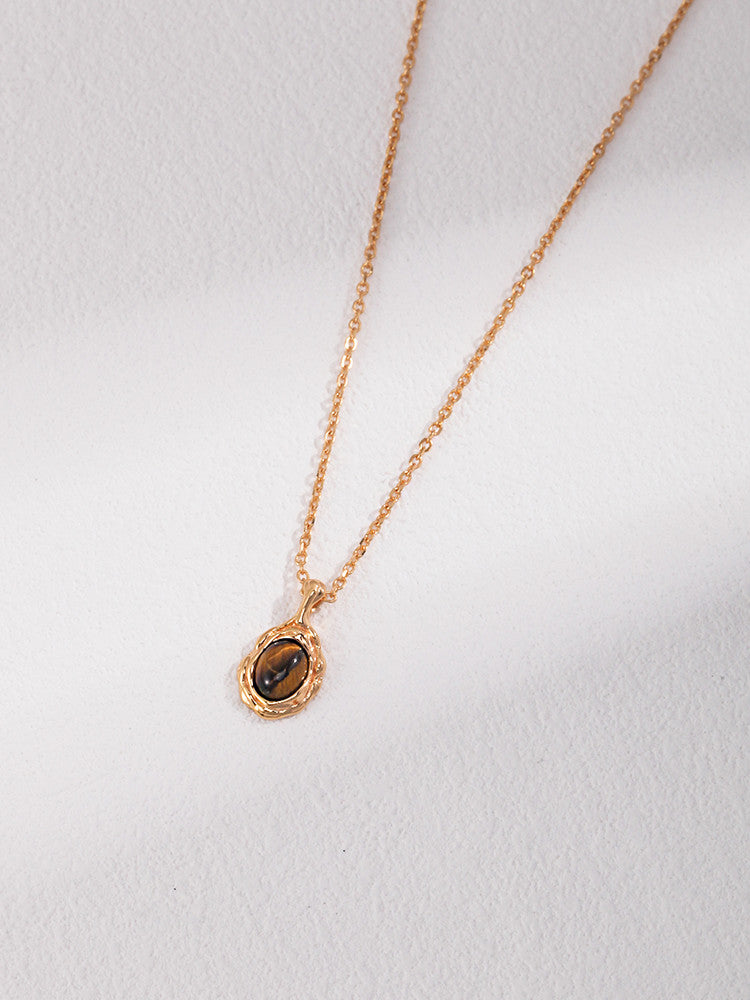 Tiger Eye Layered Pendant Necklace